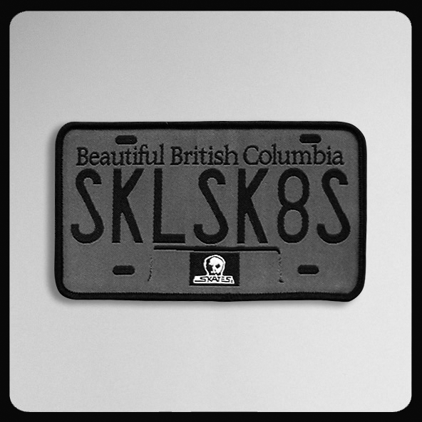 BC License Plate Woven 4\" x  2 1/4\" Patch