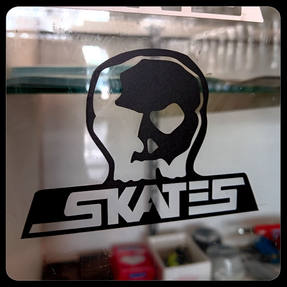 Skull Skates Logo Cut Vinyl Sticker Black XL