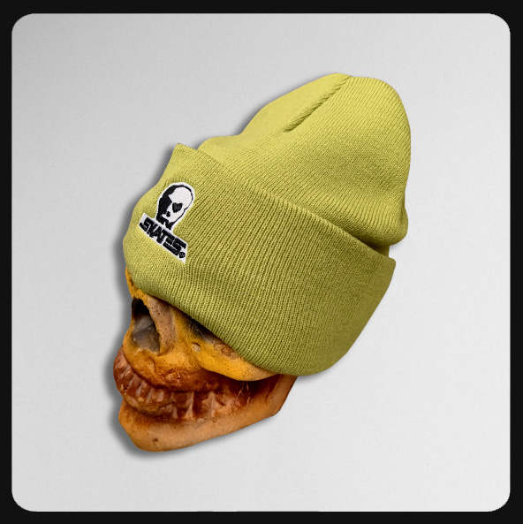 Skull Skates Embroidered Logo (with cuff) Pear Green Beanie