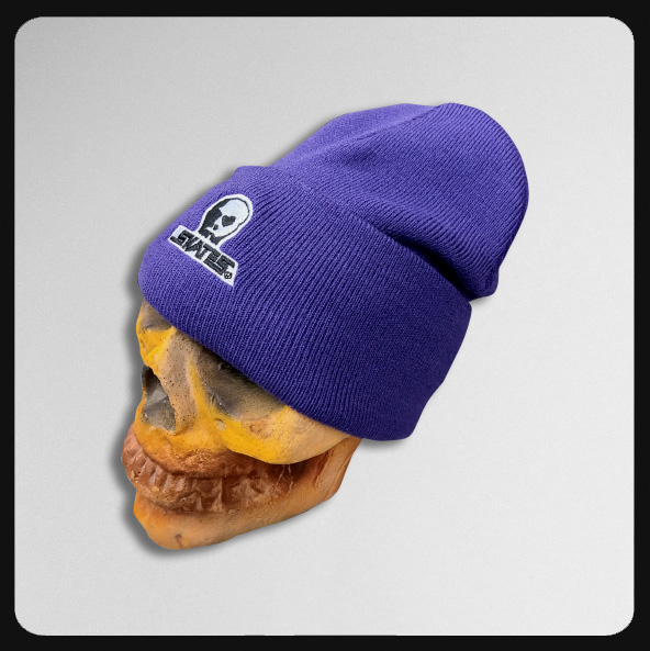 Skull Skates Embroidered Logo (with cuff) Purple Beanie