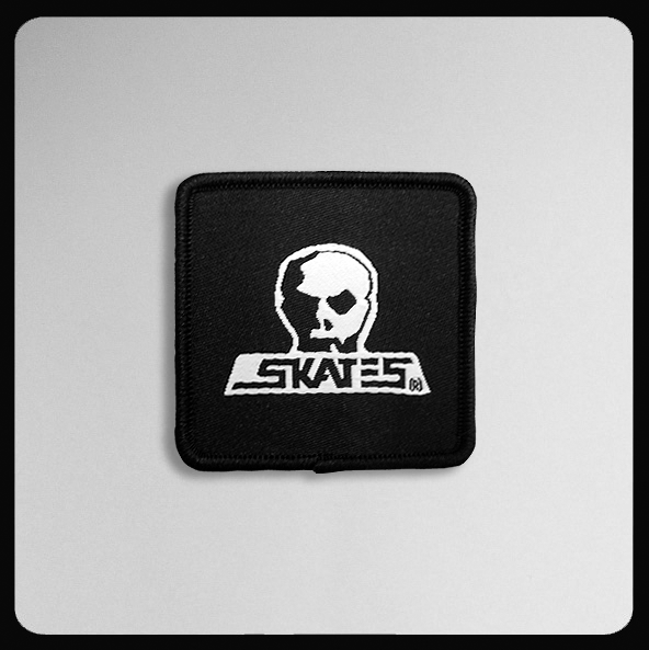 Skull Skates Woven 2\" x  2\" Square Patch