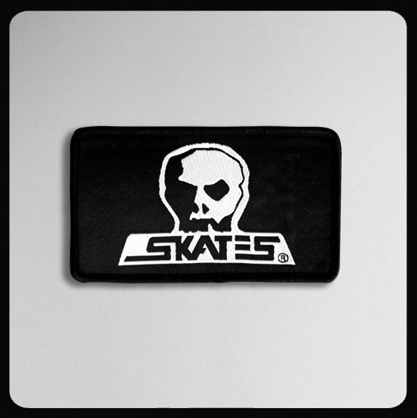 Skull Skates Woven 4\" x  2 1/4\" Patch