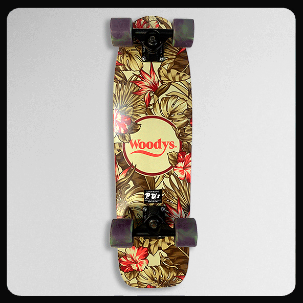 *7.75" x 27" Woodys Flowers Complete Skateboard