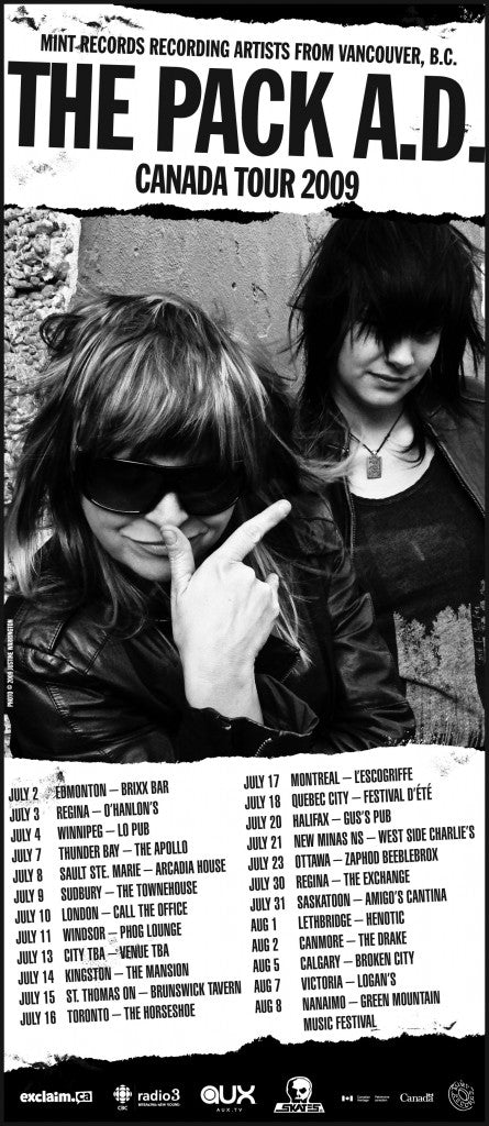 THE PACK A.D. ANNOUNCE THEIR CROSS CANADA TOUR