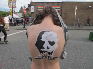 Skull Skates Back Painting