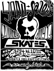 Skull Skates Yard Sale July 13