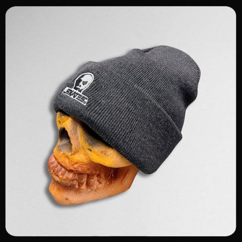 Skull Skates Embroidered Logo (with cuff) Charcoal Grey Beanie