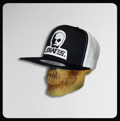 Diecut Logo Yupoong Black/White Cotton Mesh Cap
