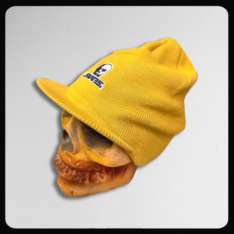 Skull Skates Embroidered Logo Mustard Yellow Visor Beanie