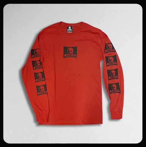 Skull Skates Surf Box Logo Red Longsleeve