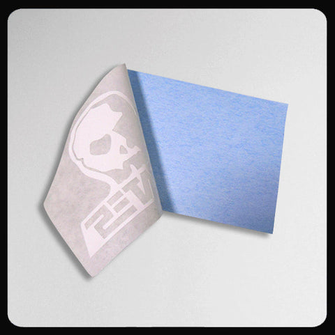 Skull Skates Logo Cut Vinyl Sticker White M, L